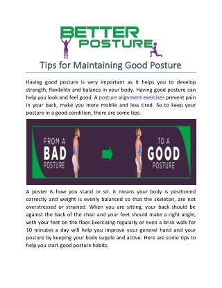 Tips for Maintaining Good Posture