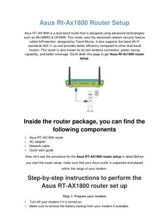 Asus Rt-Ax1800 Router Setup | Get Our Simple Instructions