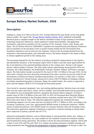 Europe Battery Market Outlook, 2026