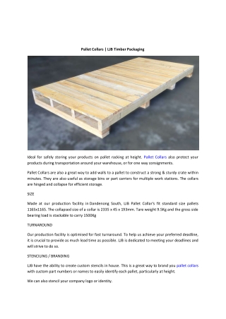 Pallet Collars | LJB Timber Packaging