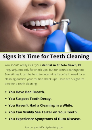 Signs it's Time for Teeth Cleaning