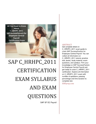 SAP C_HRHPC_2011 Certification Exam Syllabus and Exam Questions