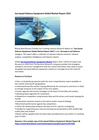 Sea based Defense Equipment Global Market Report 2021