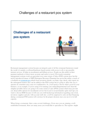 Challenges of a restaurant pos system