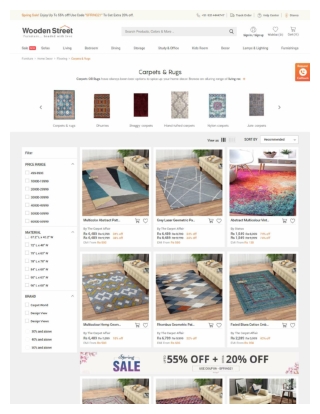 Carpets @Upto 55% OFF: Buy Carpet Online at Best Prices | Wooden Street
