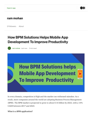 How BPM Solutions Helps Mobile App Development To Improve Productivity