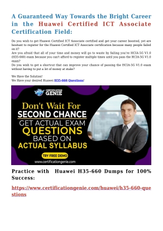 100% Free Huawei H13-821 PDF Files With Updated and Accurate Questions and Answers