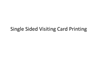 Single Sided Visiting Cards