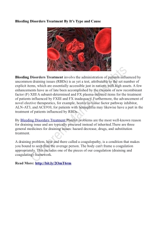 Bleeding Disorders Treatment