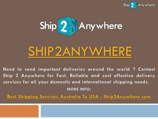 Best Shipping Services Australia To USA
