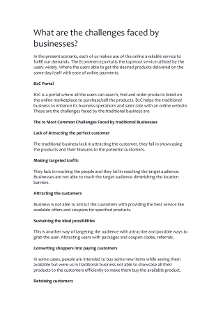 What are the challenges faced by businesses?