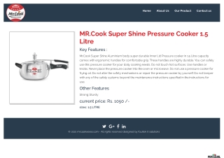 MR.Cook Super Shine Pressure Cooker 1.5 Litre