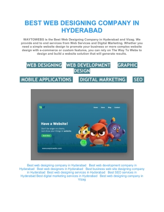 best web designers in Hyderabad
