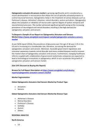 Optogenetics Actuators and Sensors Market Size | COVID-19 Impact Analysis | Forecast to 2025