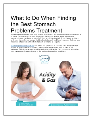 What to Do When Finding the Best Stomach Problems Treatment