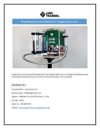 Breathing Exercise Machine | Lungtrainers.com