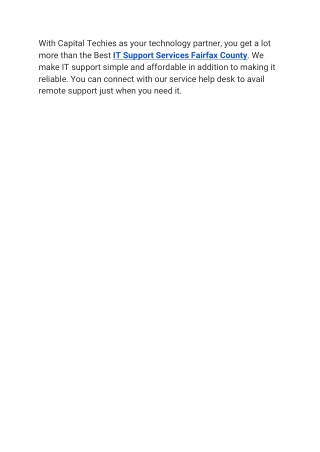 IT Support Services Fairfax County