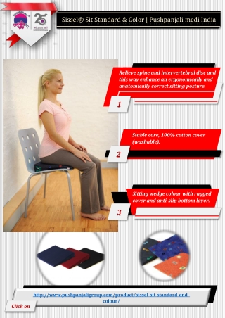 SISSEL® Sit Standard & Color | relieve pressure on the spine | Pushpanjali medi India Pvt ltd