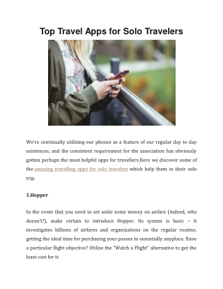 Top Travel Apps for Solo Travelers
