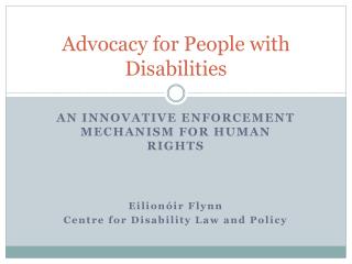Advocacy for People with Disabilities