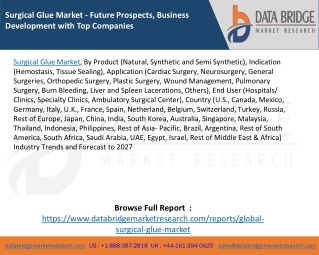 Surgical Glue Market - Future Prospects, Business Development with Top Companies