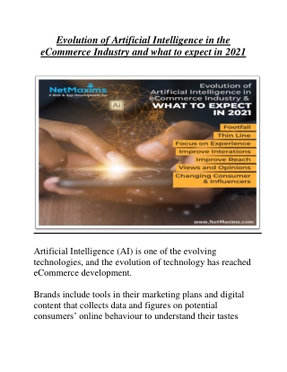 Evolution of Artificial Intelligence in the eCommerce Industry and what to expect in 2021