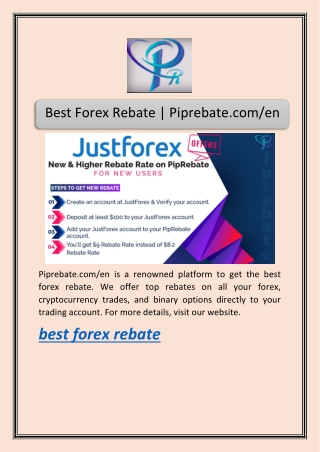 Best Forex Rebate | Piprebate.com/en