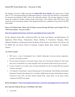 COVID-19 Impact on Global PET Foam Market