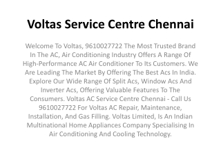 Voltas Service Centre Chennai