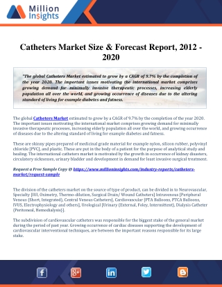 Catheters Market Share and Forecast and Gross Profit Trend 2012-2020