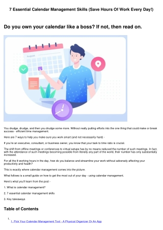 7 Essential Calendar Management Skills (Save Hours Of Work Every Day!)
