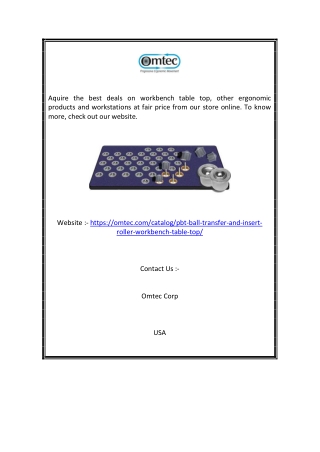 Workbench table top | Omtec.com