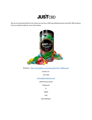 1,000 MG Edible Gummies | Justcbdstore.com