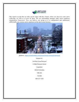 Snow Removal Richmond | Snowlimitless.com