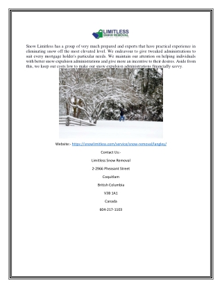 Langley Snow Removal | Snowlimitless.com