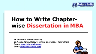 The Dissertation: Chapter Breakdown in MBA