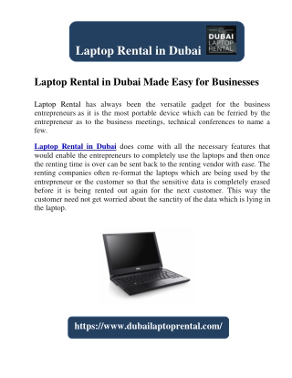 Laptop Rental in Dubai Made Easy for Businesses