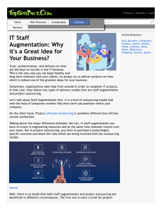 IT Staff Augmentation: Why it's a Great Idea for Your Business?