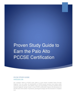Proven Study Guide to Earn the Palo Alto PCCSE Certification