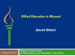 Gifted Education in Missouri