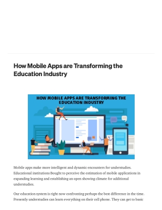 How Mobile Apps are Transforming the Education Industry