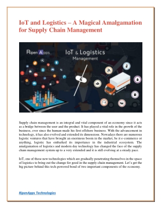 IoT and Logistics – A Magical Amalgamation for Supply Chain Management