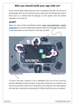 Why you should build your app with us? - NAVINES