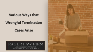 Various Ways that Wrongful Termination Cases Arise