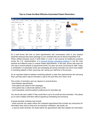 Tips to Create the Most Effective Automated Patient Reminders