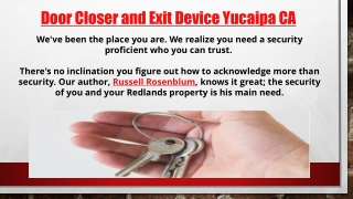 Door Closer and Exit Device Yucaipa CA