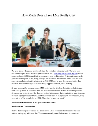 How Much Does a Free LMS Really Cost!