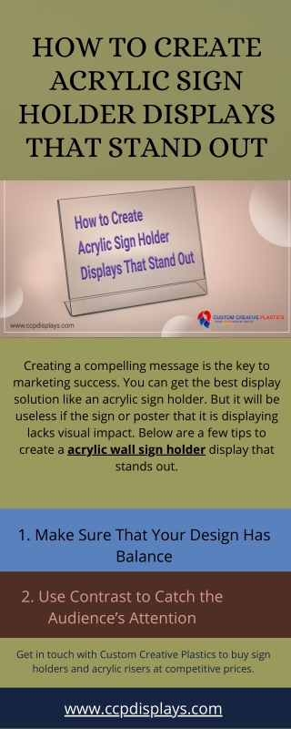How to Create Acrylic Sign Holder Displays That Stand Out