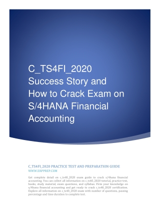 C_TS4FI_2020 Success Story and How to Crack Exam on S/4HANA Financial Accounting