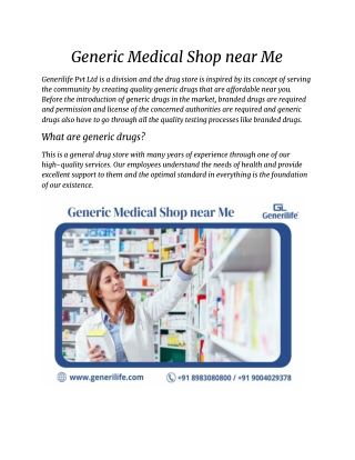 Generic Medical Shop near Me